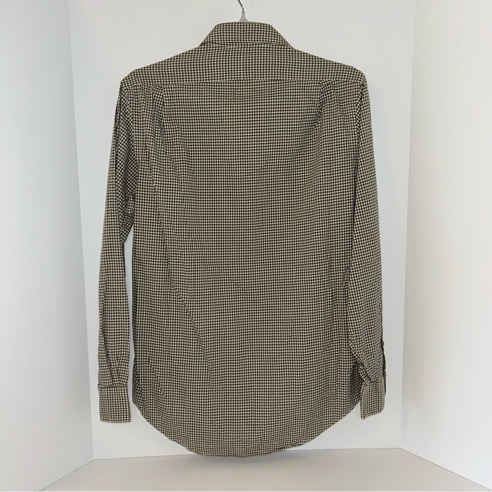 Polo Ralph Lauren mens brown gingham stretch poplin long sleeve shirt size SMALL - Picture 5 of 9